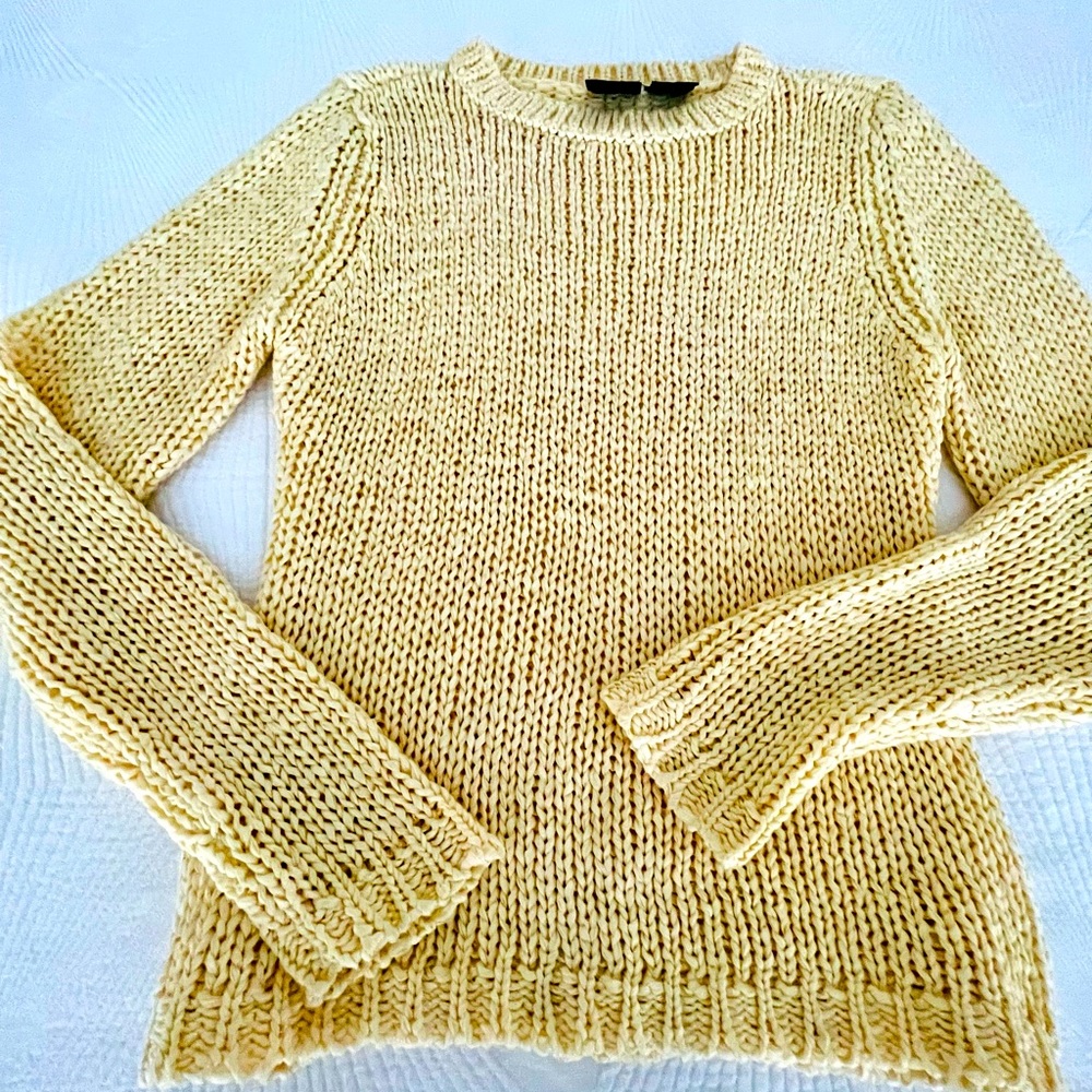 Chunky knit sweater.